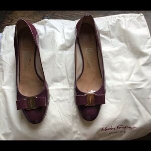 Used, Salvatore Ferragamo Burgundy Shoes.